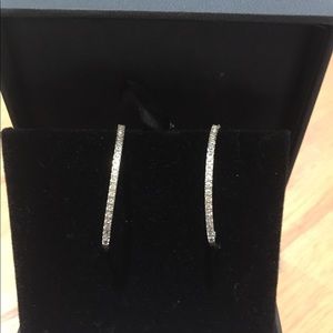 REAL white gold and fake diamond hoops